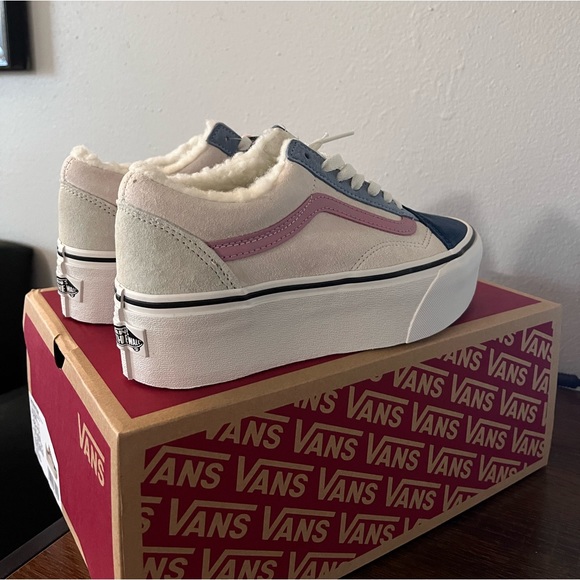 NWT Vans OLD SKOOL Stackform Pig Suede Sherpa Sneakers - Unisex - VN0A7Q5MMUL - Picture 4 of 12